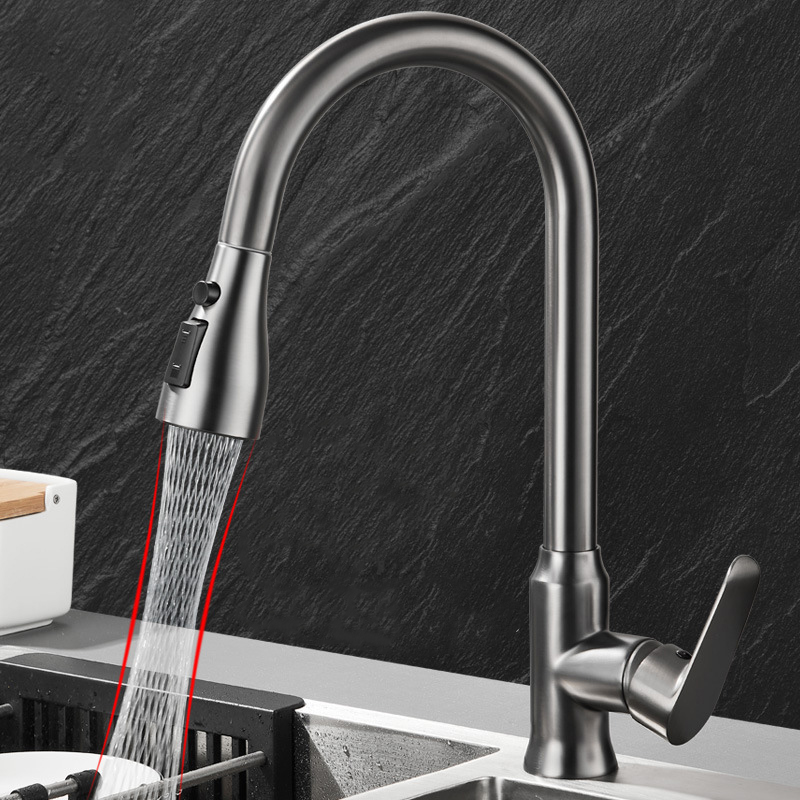 Commercial Kitchen Mixer Tap - Kitchen Faucet Single Hole Pull Out